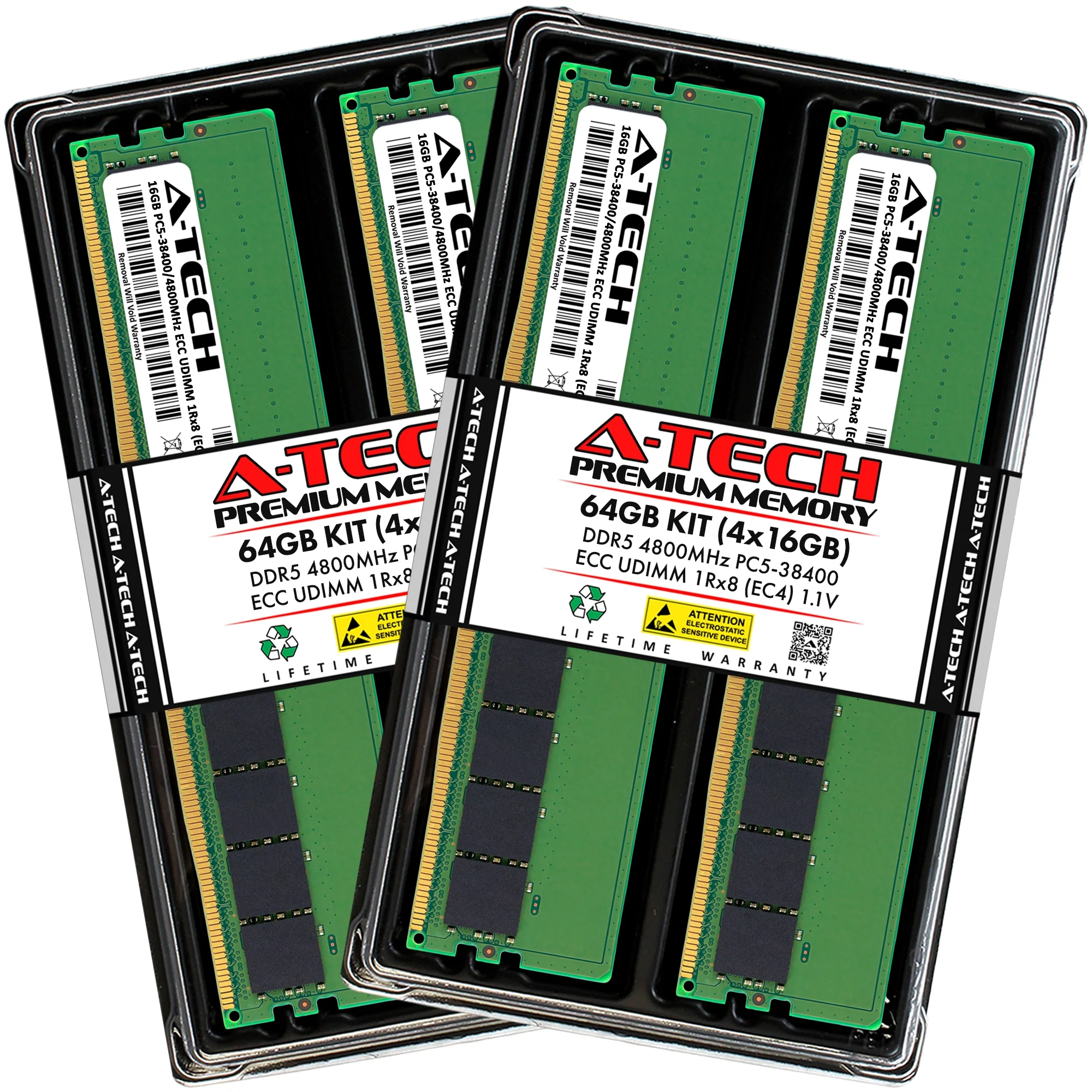 ASRock Rack B650D4U-2T/BCM Memory RAM | 64GB Kit (4x16GB) 1Rx8 DDR5 4800MHz (PC5-38400) EC4 ECC UDIMM