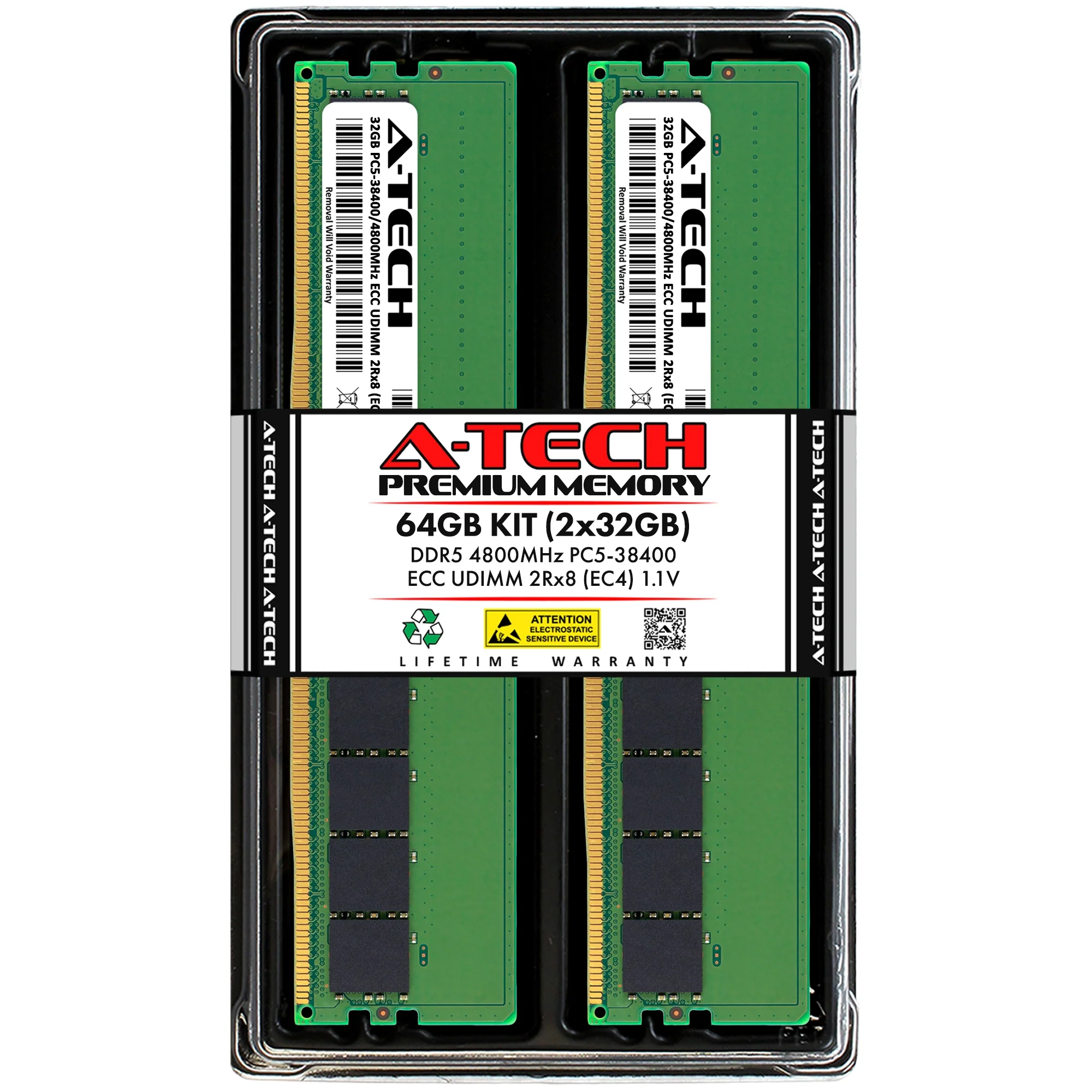 ASRock Rack W680D4ID-2T Memory RAM | 64GB Kit (2x32GB) 2Rx8 DDR5 4800MHz (PC5-38400) EC4 ECC UDIMM