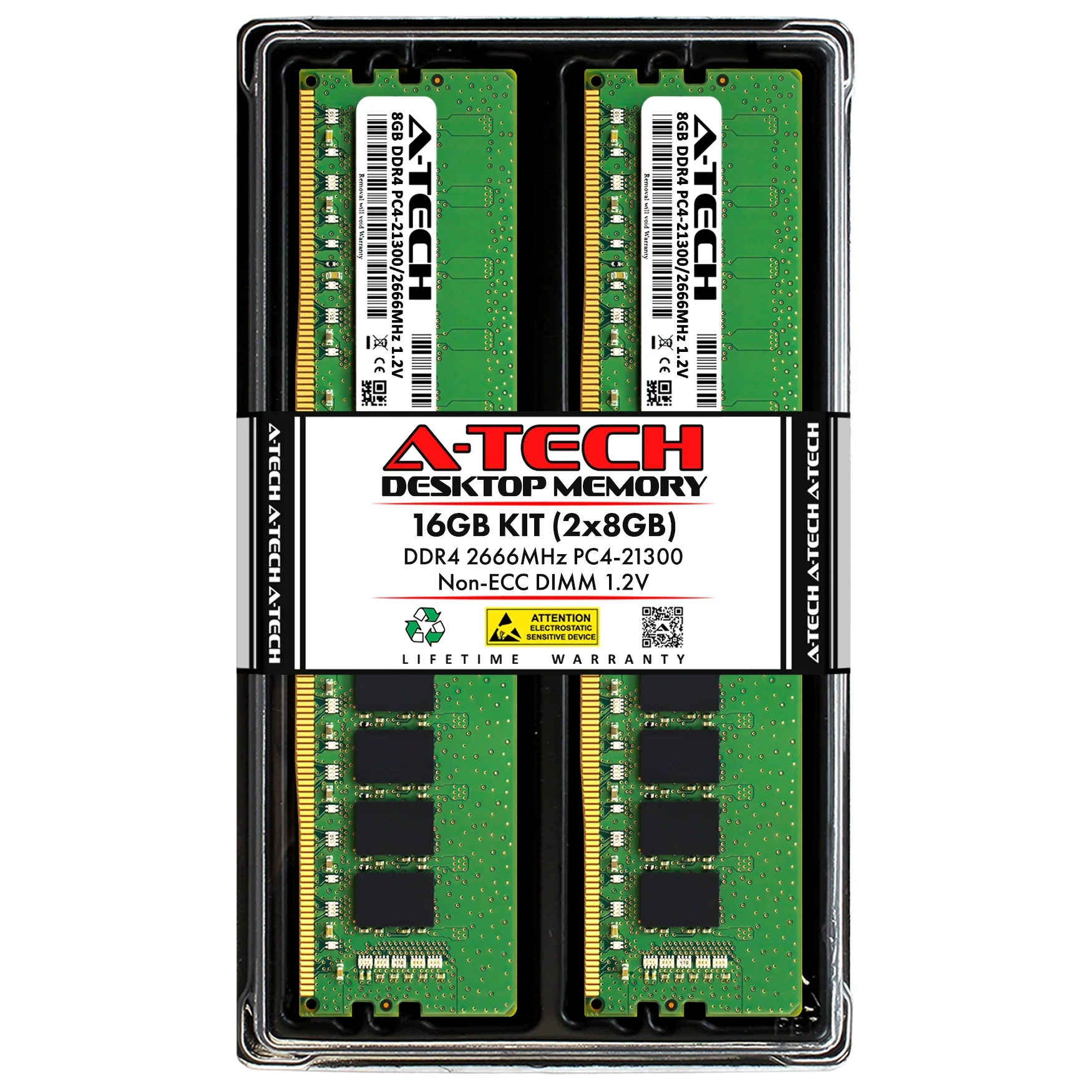 EVGA H370 Stinger Memory RAM | 16GB Kit (2x8GB) DDR4 2666MHz (PC4-21300) Non-ECC DIMM