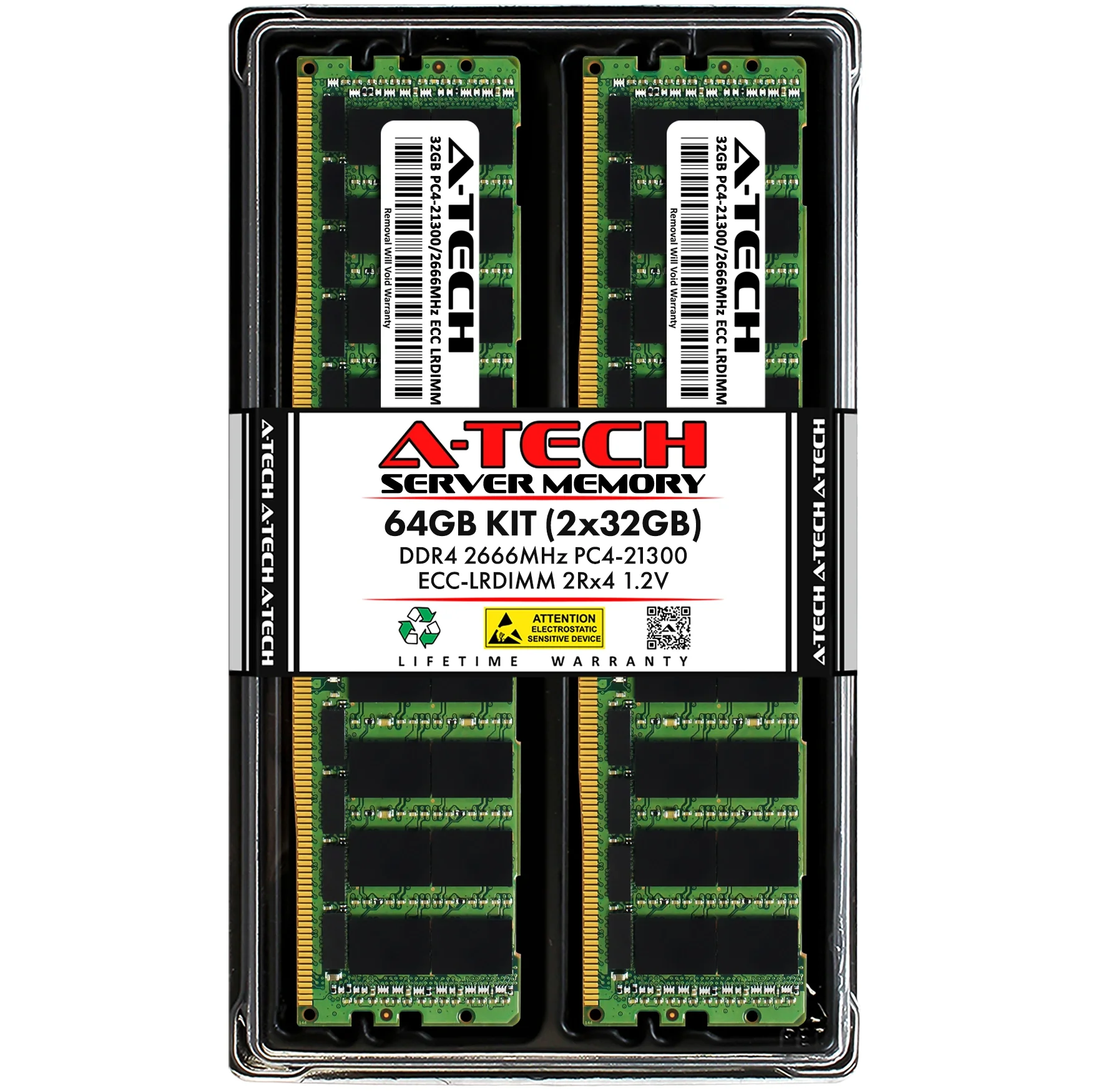 Intel S2600WT2 Memory RAM | 64GB Kit (2x32GB) 2Rx4 DDR4 2666MHz (PC4-21300) LRDIMM