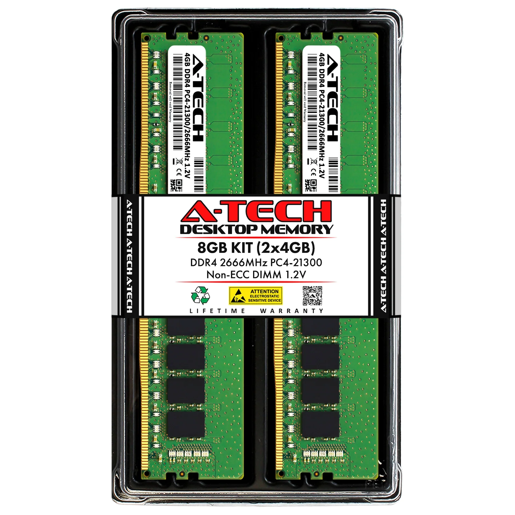 MSI H310M GAMING PLUS Memory RAM | 8GB Kit (2x4GB)  DDR4 2666MHz (PC4-21300) Non-ECC DIMM