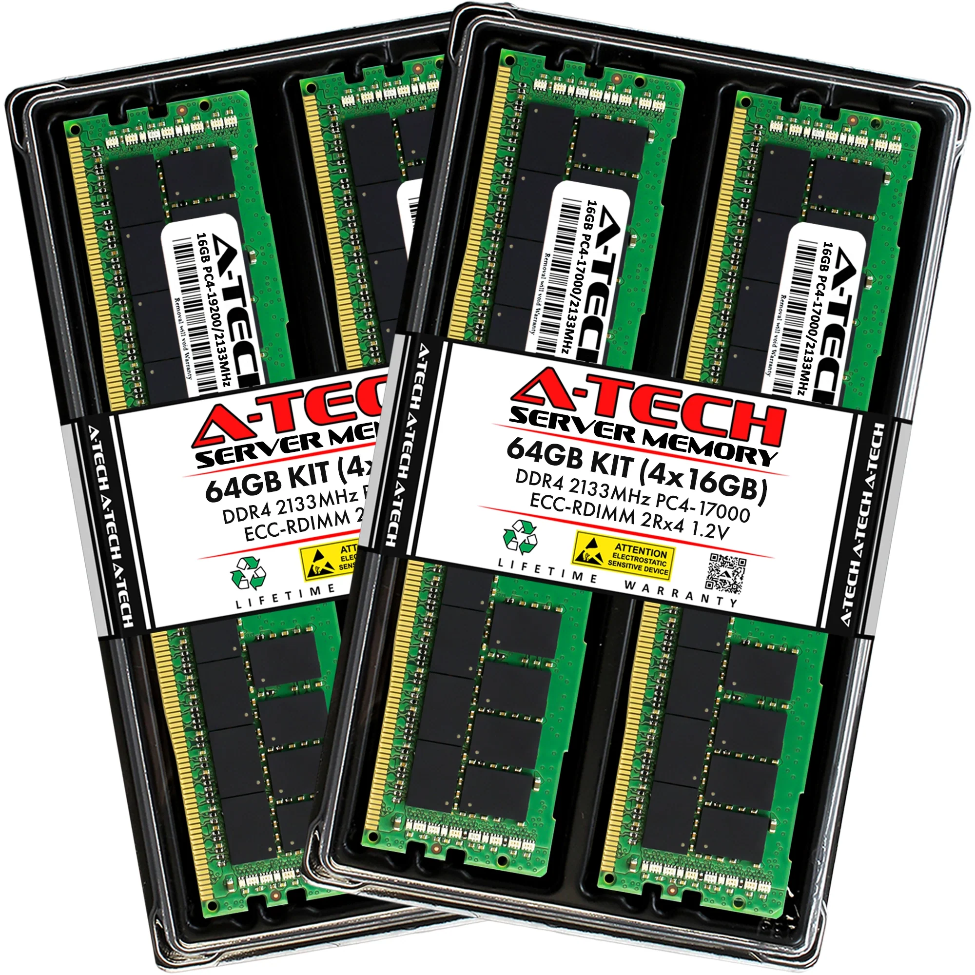 QNAP ES2486dc-2142IT-96G Memory RAM | 64GB Kit (4x16GB) 2Rx4 DDR4 2133MHz (PC4-17000) RDIMM