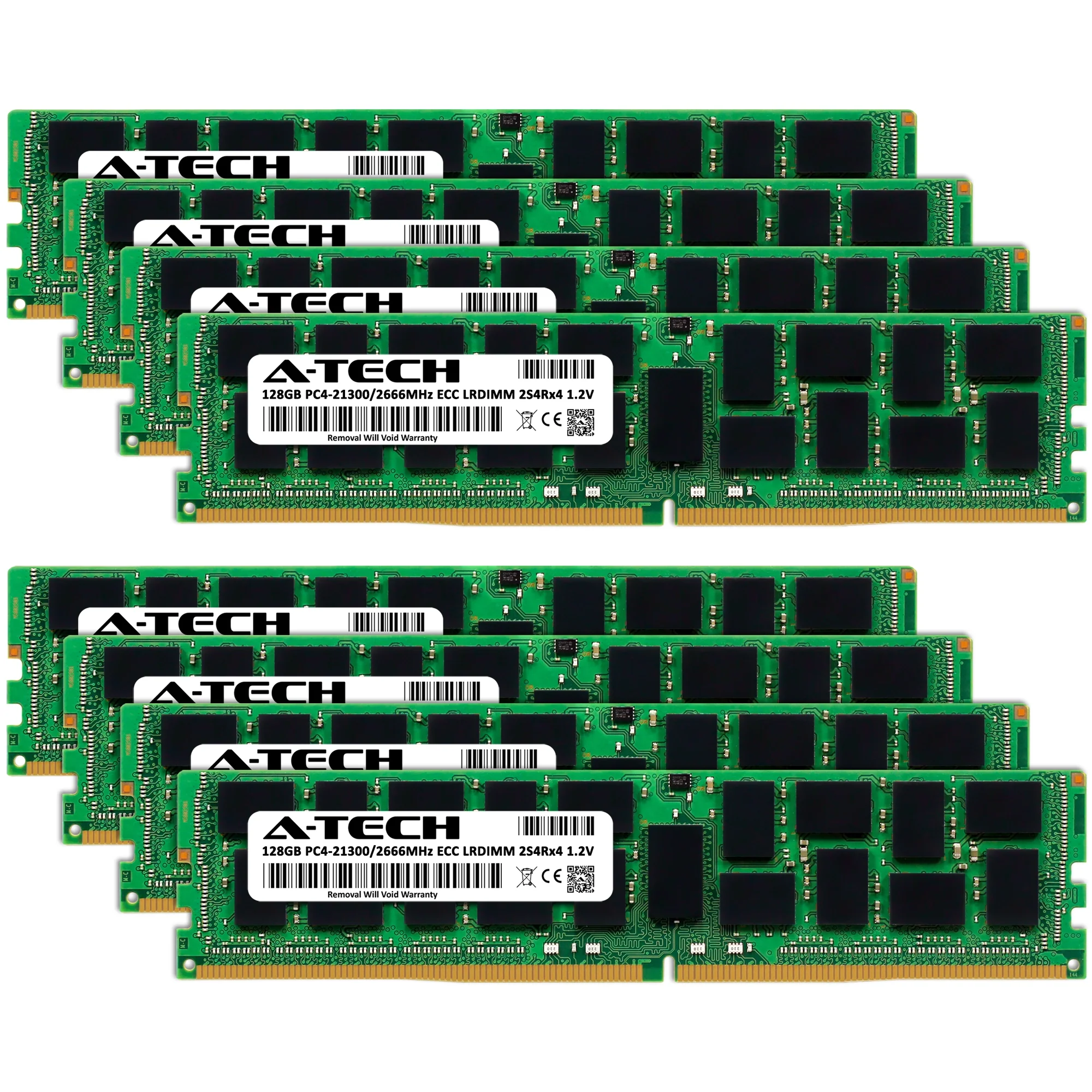 QNAP TDS-h2489FU-4309Y-64G Memory RAM | 1TB Kit (8x128GB) 2S4rx4 DDR4 2666MHz (PC4-21300) LRDIMM - Image 2