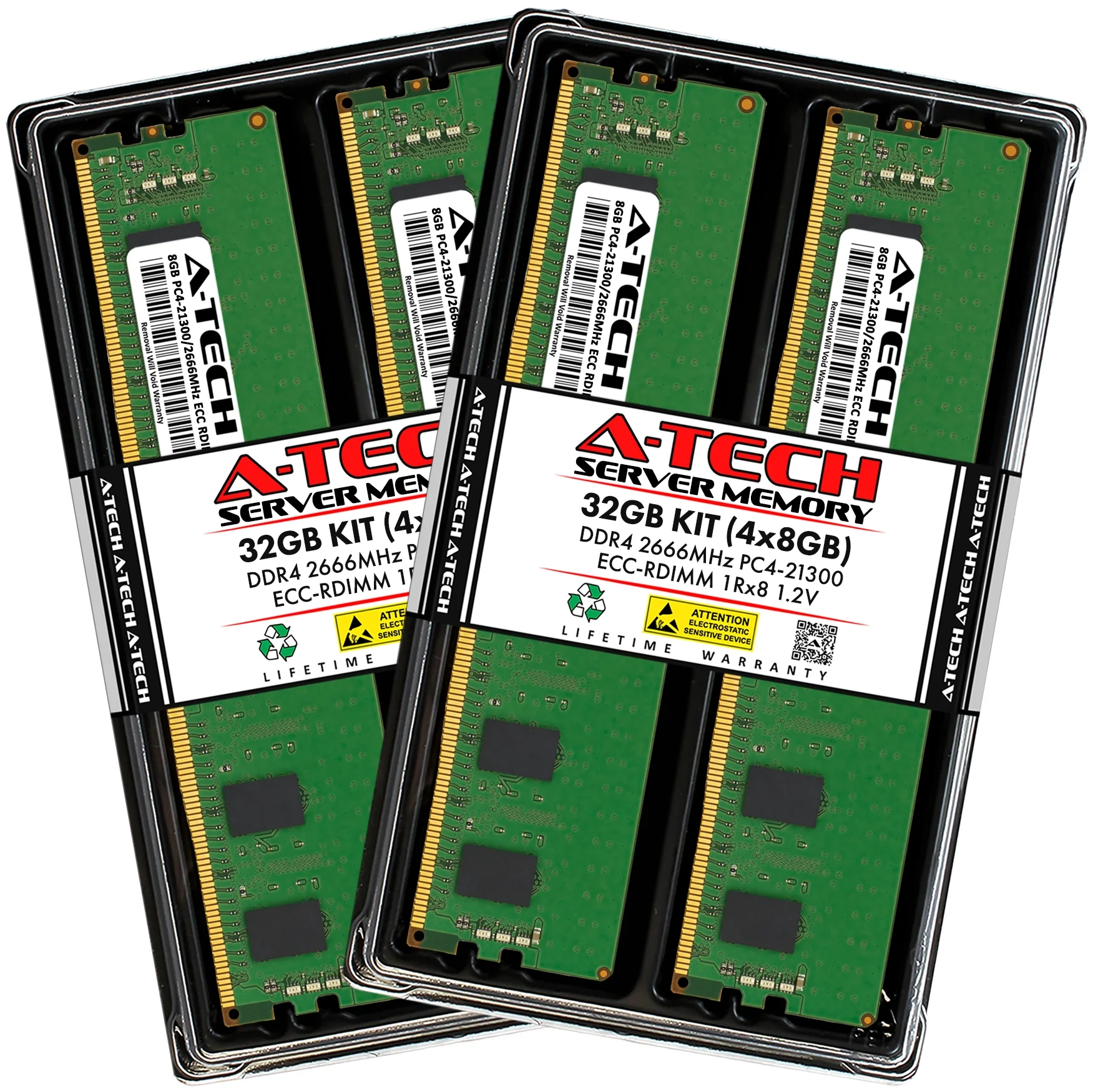 QNAP TDS-h2489FU-4314-256G Memory RAM | 32GB Kit (4x8GB) 1Rx8 DDR4 2666MHz (PC4-21300) RDIMM