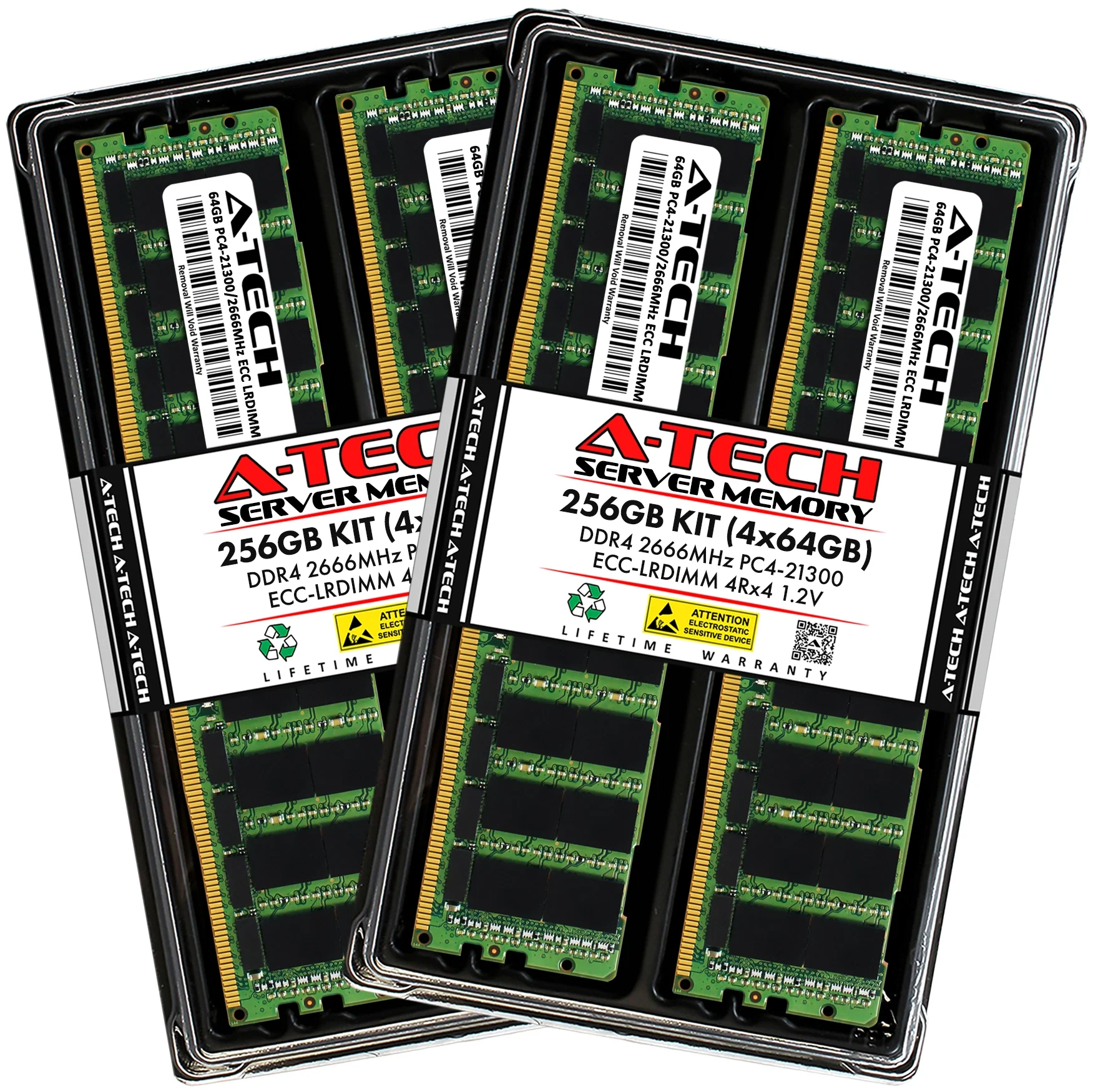 QNAP TDS-h2489FU-4314-512G Memory RAM | 256GB Kit (4x64GB) 4Rx4 DDR4 2666MHz (PC4-21300) LRDIMM