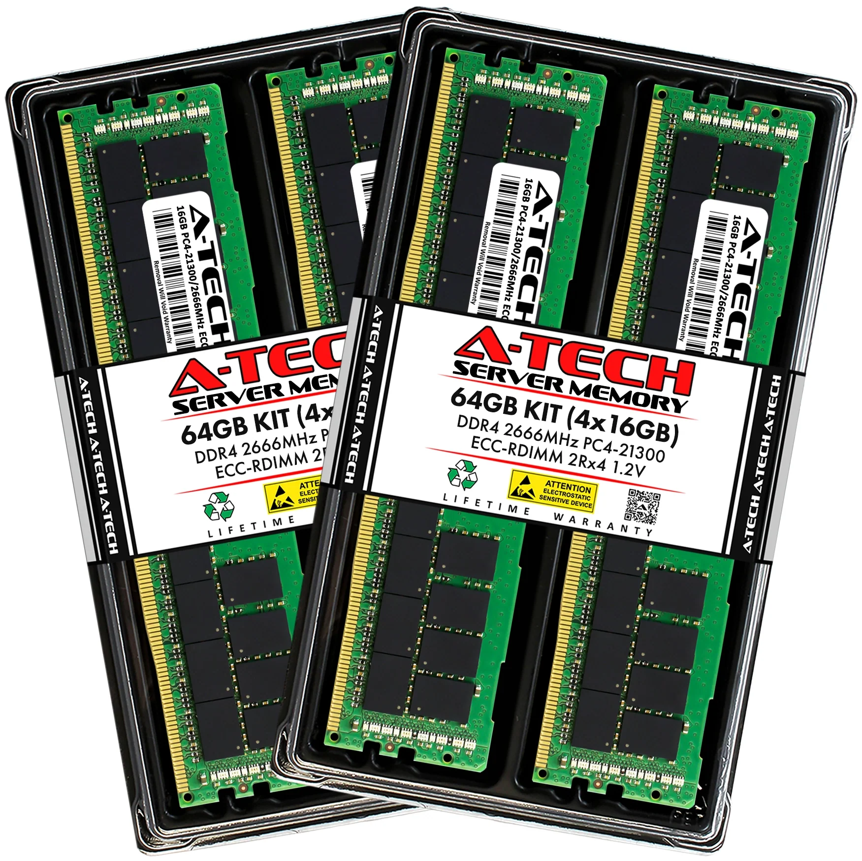 QNAP TDS-h2489FU-4314-512G Memory RAM | 64GB Kit (4x16GB) 2Rx4 DDR4 2666MHz (PC4-21300) RDIMM