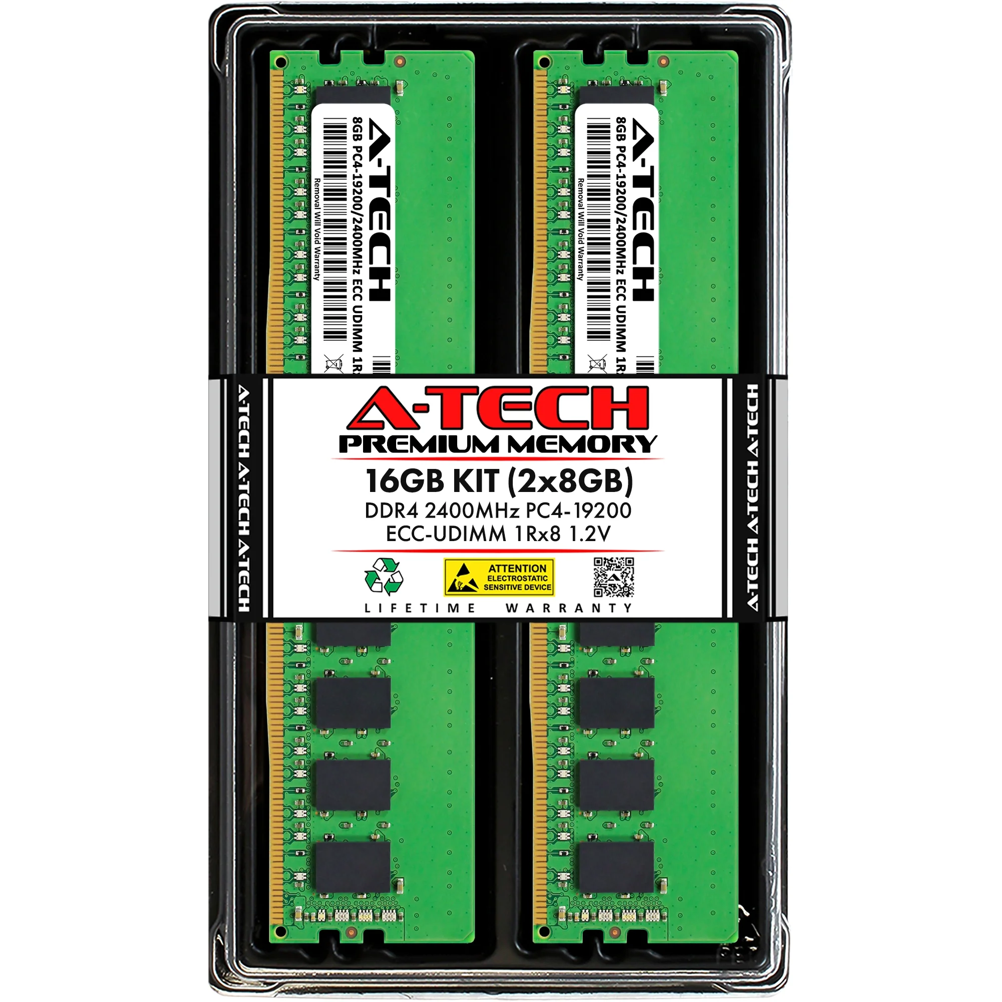 QNAP TS-1273AU-RP-8G Memory RAM | 16GB Kit (2x8GB) 1Rx8 DDR4 2400MHz (PC4-19200) ECC UDIMM