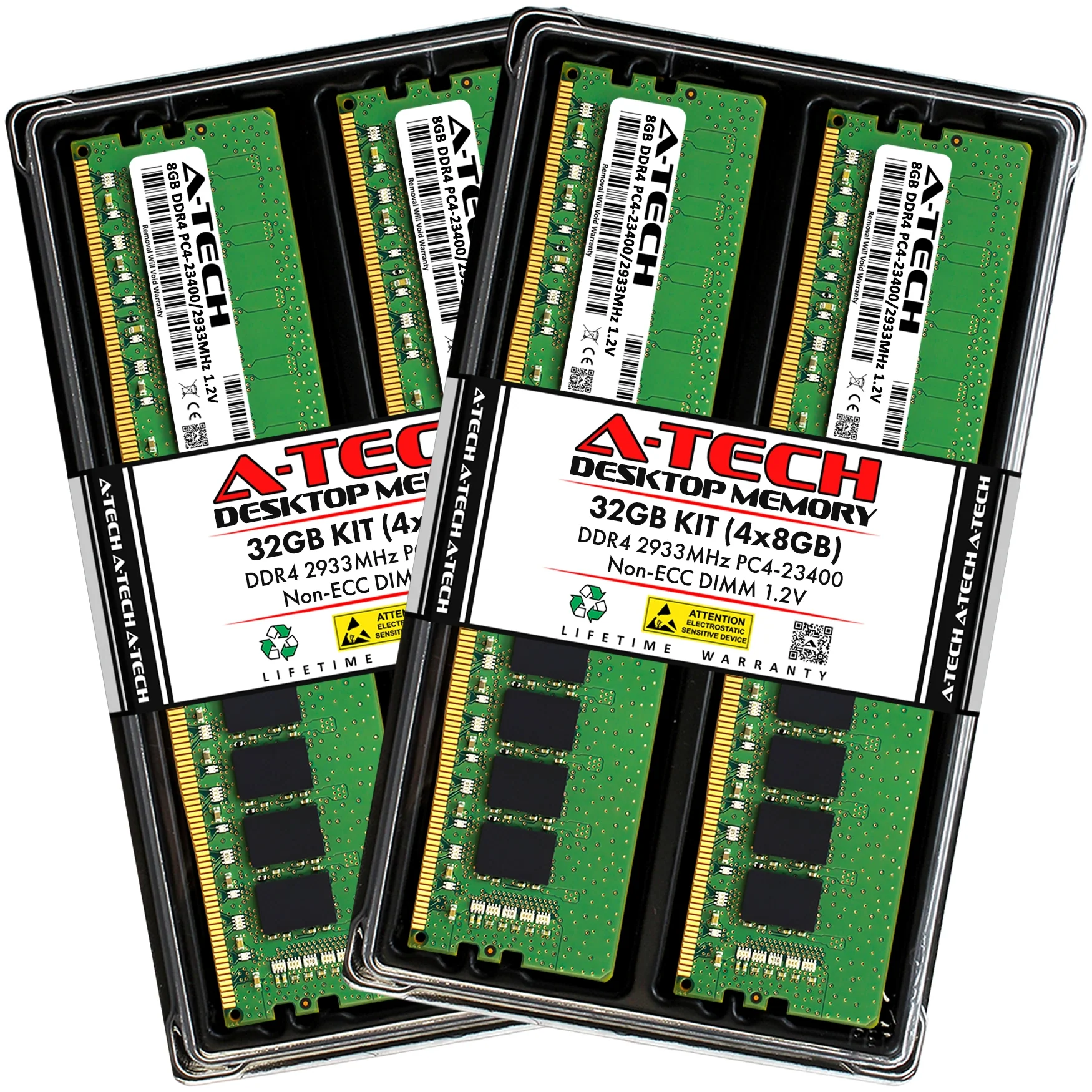 QNAP TS-1655-8G Memory RAM | 32GB Kit (4x8GB) DDR4 2933MHz (PC4-23400) Non-ECC DIMM