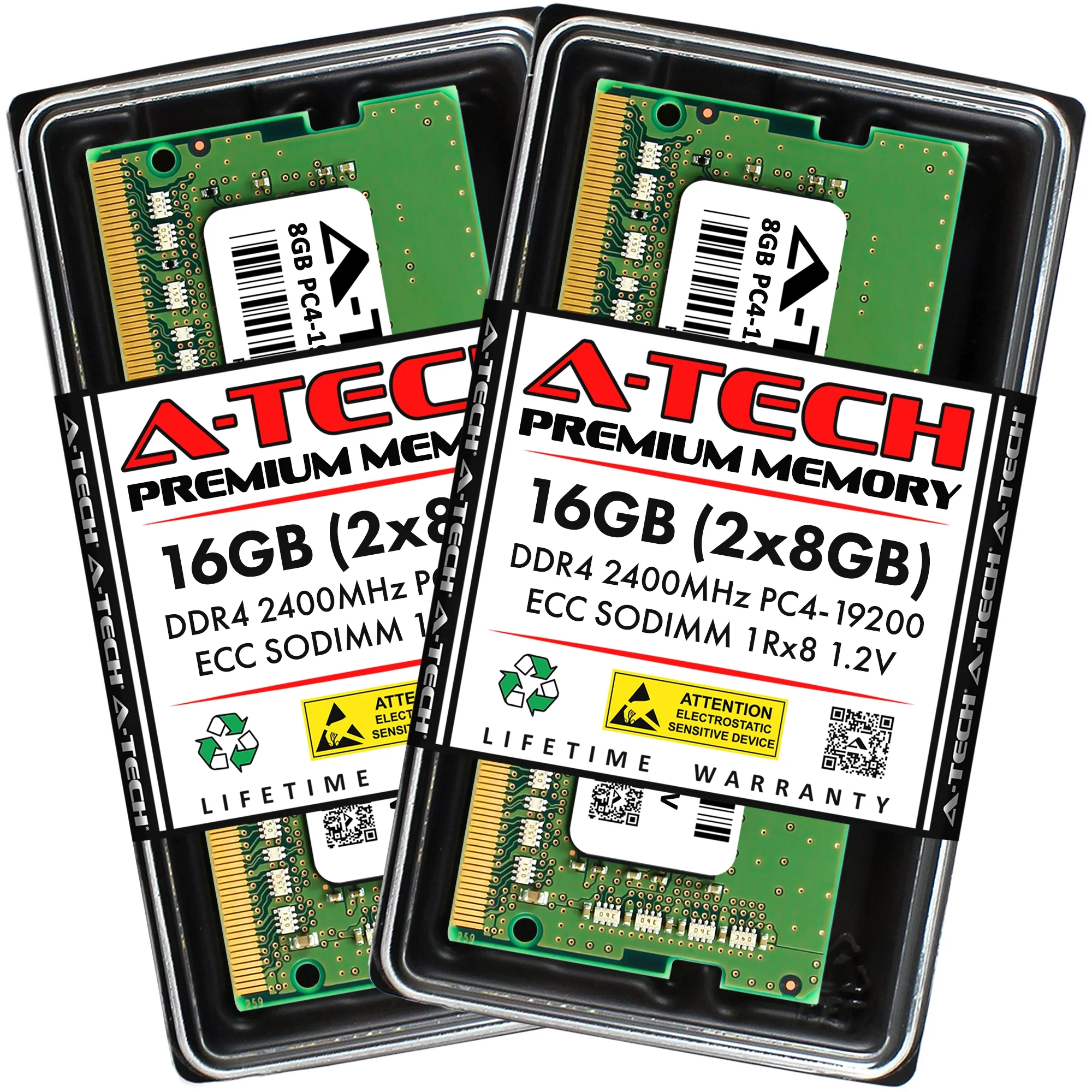 QNAP TS-873AeU-4G Memory RAM | 16GB Kit (2x8GB) 1Rx8 DDR4 2400MHz (PC4-19200) ECC SODIMM