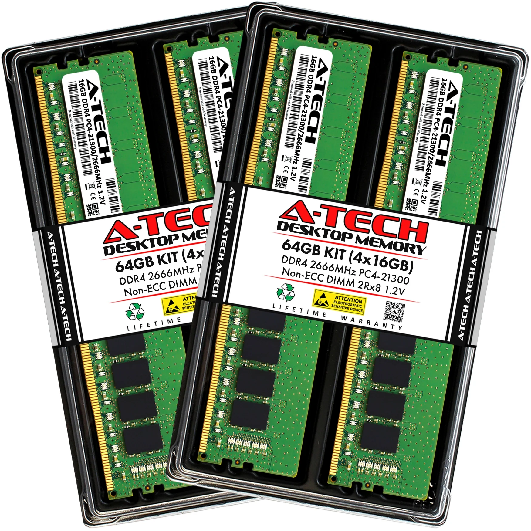 QNAP TS-977XU-RP-2600-64G Memory RAM | 64GB Kit (4x16GB) 2Rx8 DDR4 2666MHz (PC4-21300) Non-ECC DIMM
