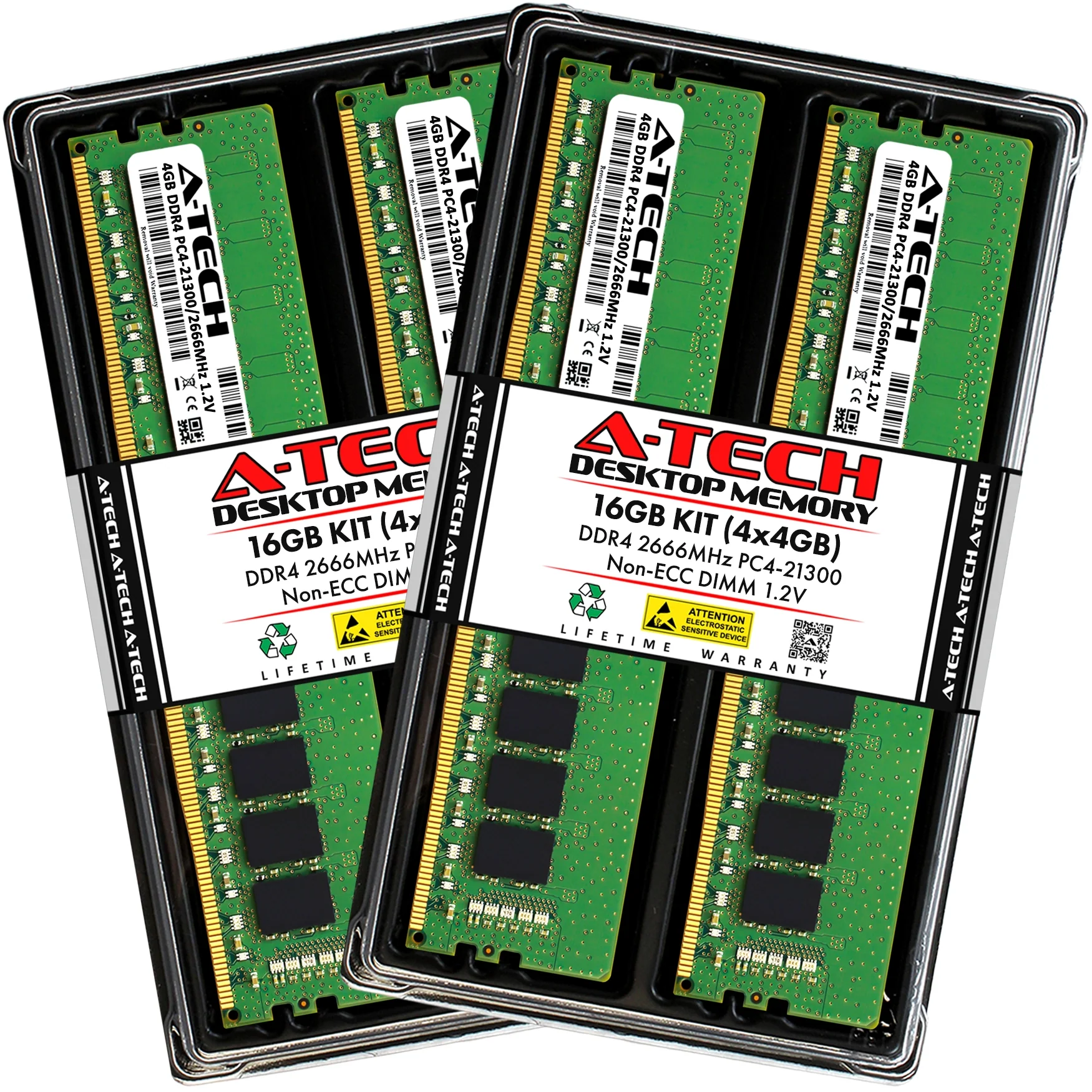 QNAP TS-977XU-RP-3600-8G Memory RAM | 16GB Kit (4x4GB)  DDR4 2666MHz (PC4-21300) Non-ECC DIMM