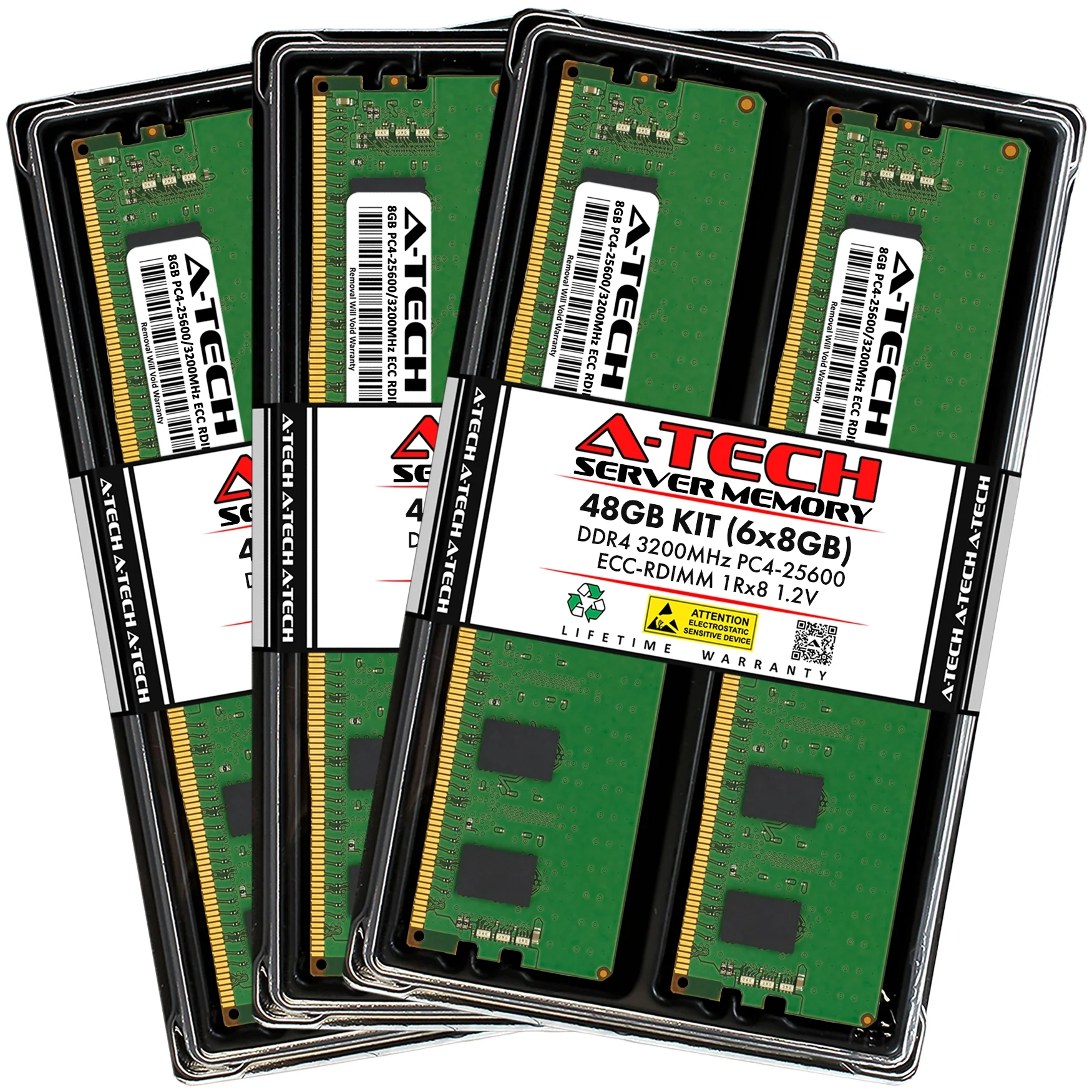QNAP TS-h1090FU-7232P-64G Memory RAM | 48GB Kit (6x8GB) 1Rx8 DDR4 3200MHz (PC4-25600) RDIMM