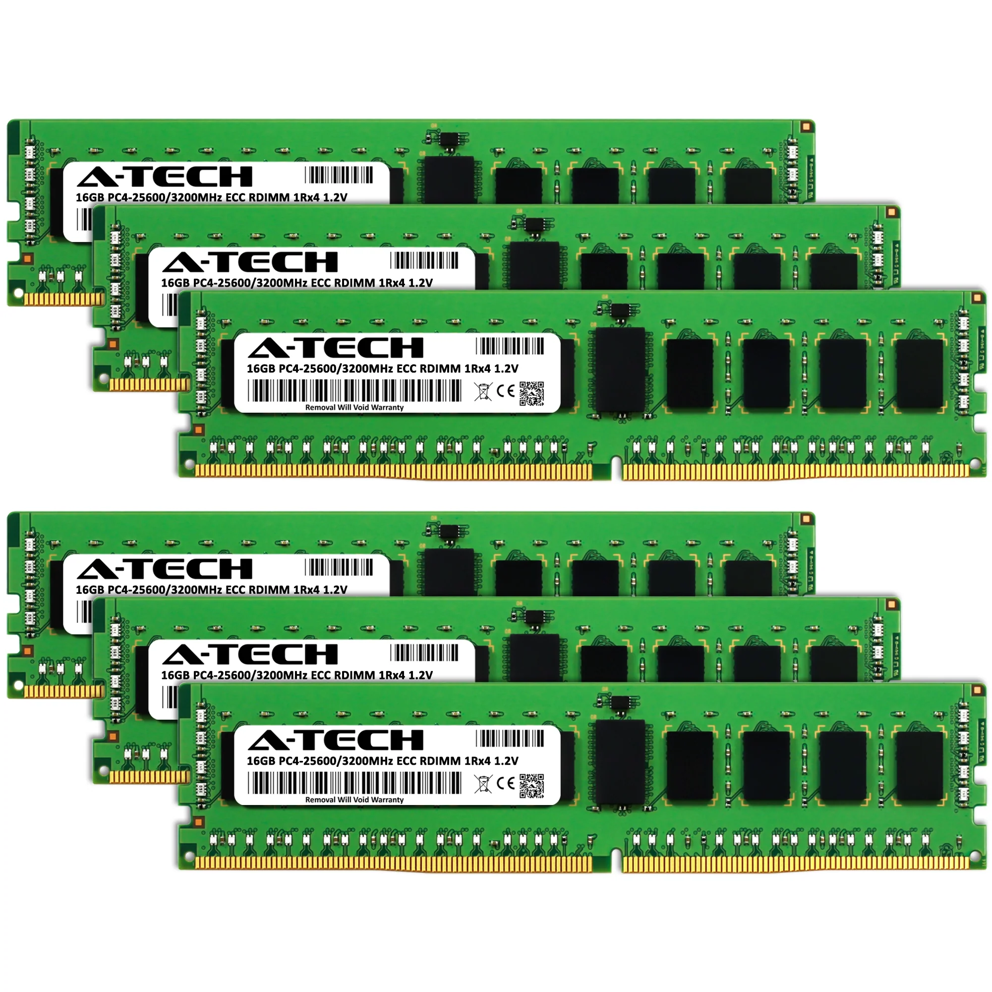 QNAP TS-h1090FU-7232P-64G Memory RAM | 96GB Kit (6x16GB) 1Rx4 DDR4 3200MHz (PC4-25600) RDIMM - Image 2