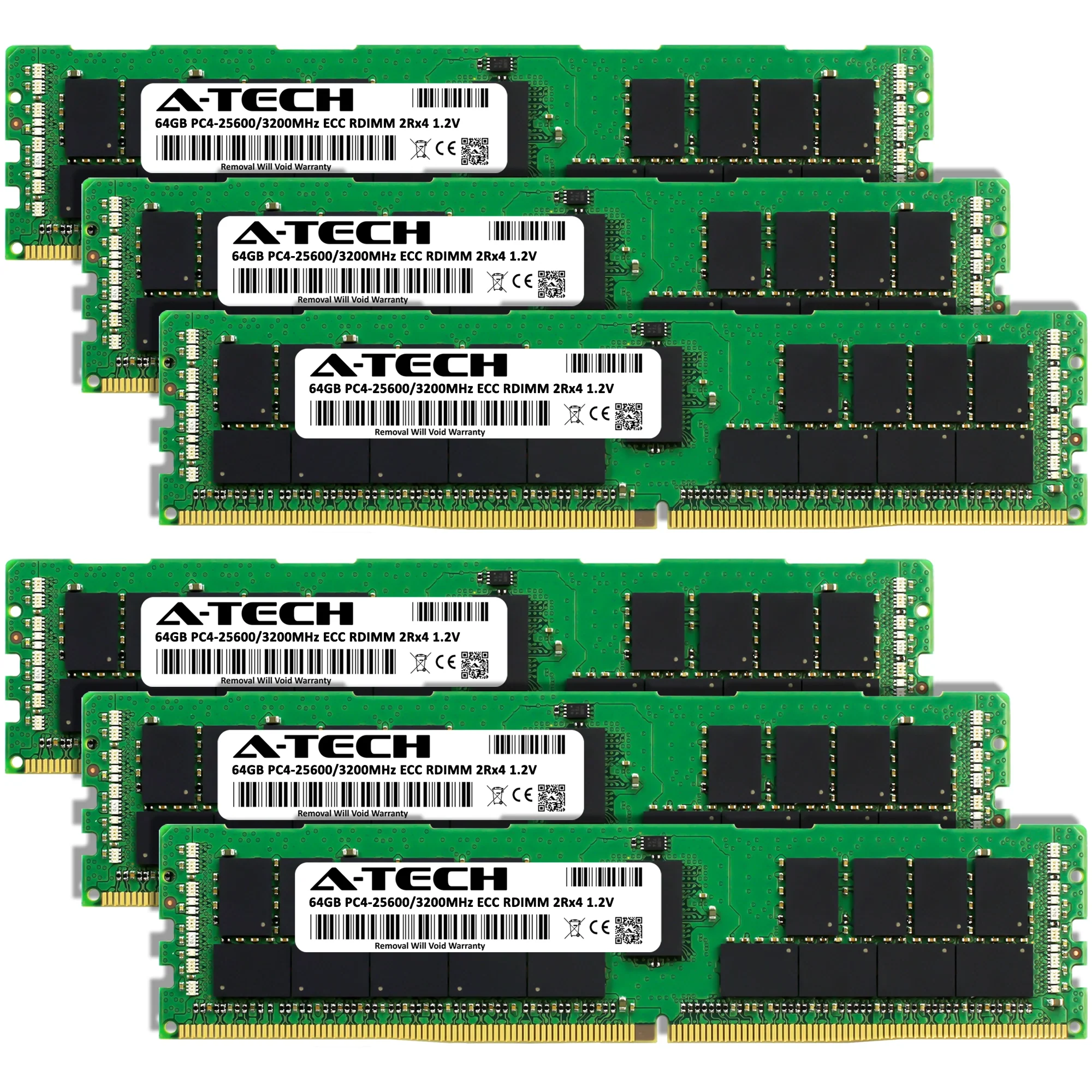 QNAP TS-h1090FU-7302P-128G Memory RAM | 384GB Kit (6x64GB) 2Rx4 DDR4 3200MHz (PC4-25600) RDIMM - Image 2