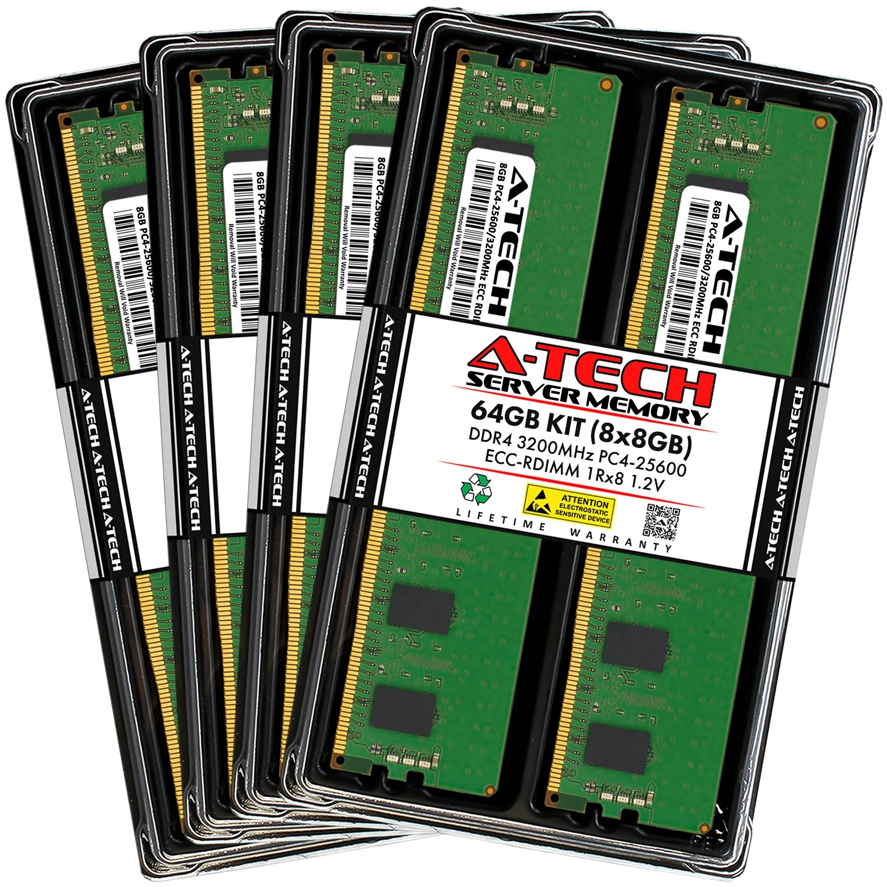 QNAP TS-h1090FU-7302P-256G Memory RAM | 64GB Kit (8x8GB) 1Rx8 DDR4 3200MHz (PC4-25600) RDIMM