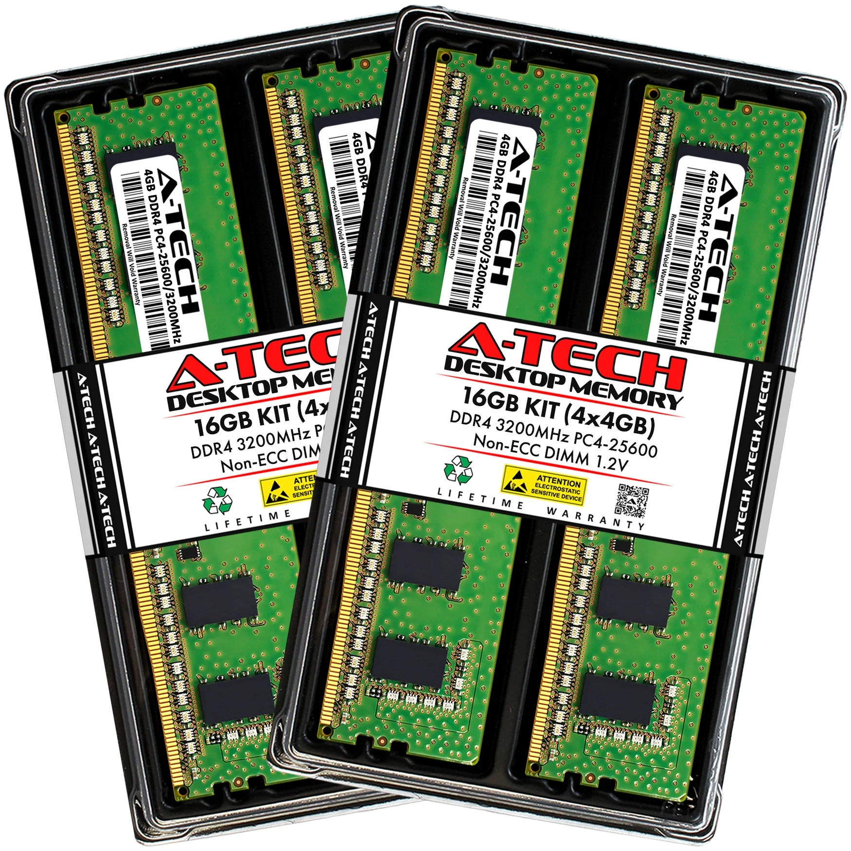 QNAP TS-h1277XU-RP-3700X-128G Memory RAM | 16GB Kit (4x4GB) DDR4 3200MHz (PC4-25600) Non-ECC DIMM