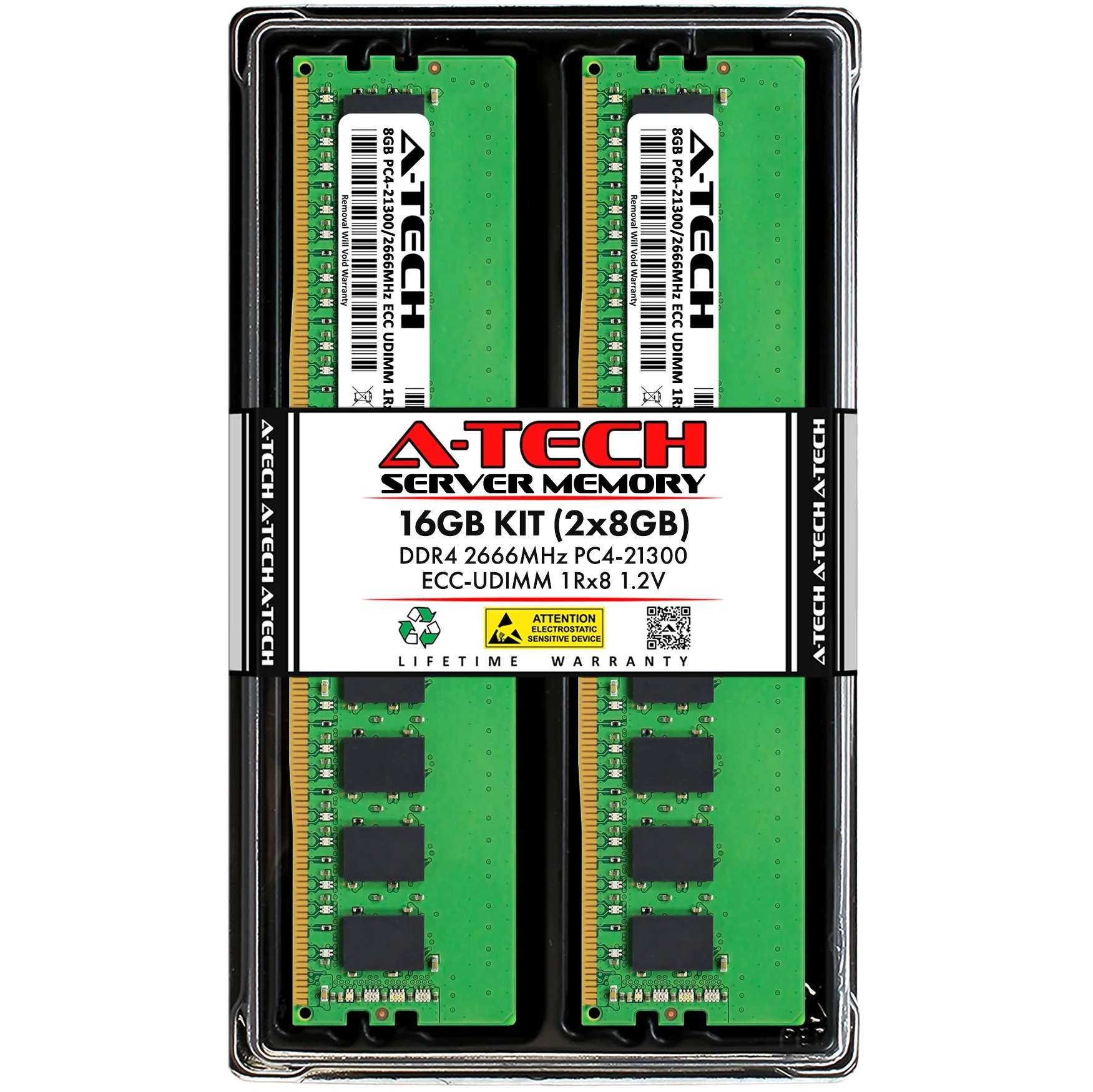 QNAP TS-h1283XU-RP-E2136-32G Memory RAM | 16GB Kit (2x8GB) 1Rx8 DDR4 2666MHz (PC4-21300) ECC UDIMM
