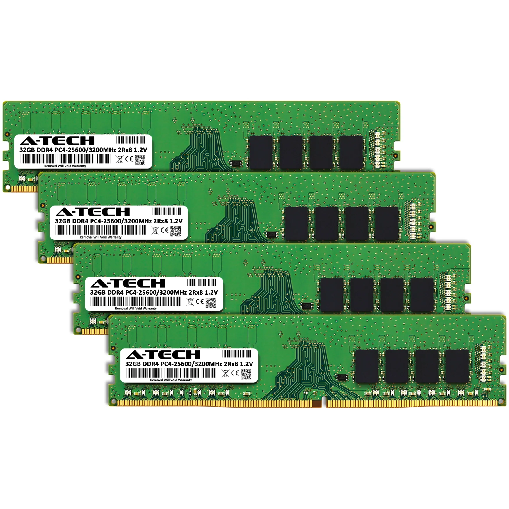 QNAP TS-h1677XU-RP-3700X-32G Memory RAM | 128GB Kit (4x32GB) 2Rx8 DDR4 3200MHz (PC4-25600) Non-ECC DIMM - Image 2