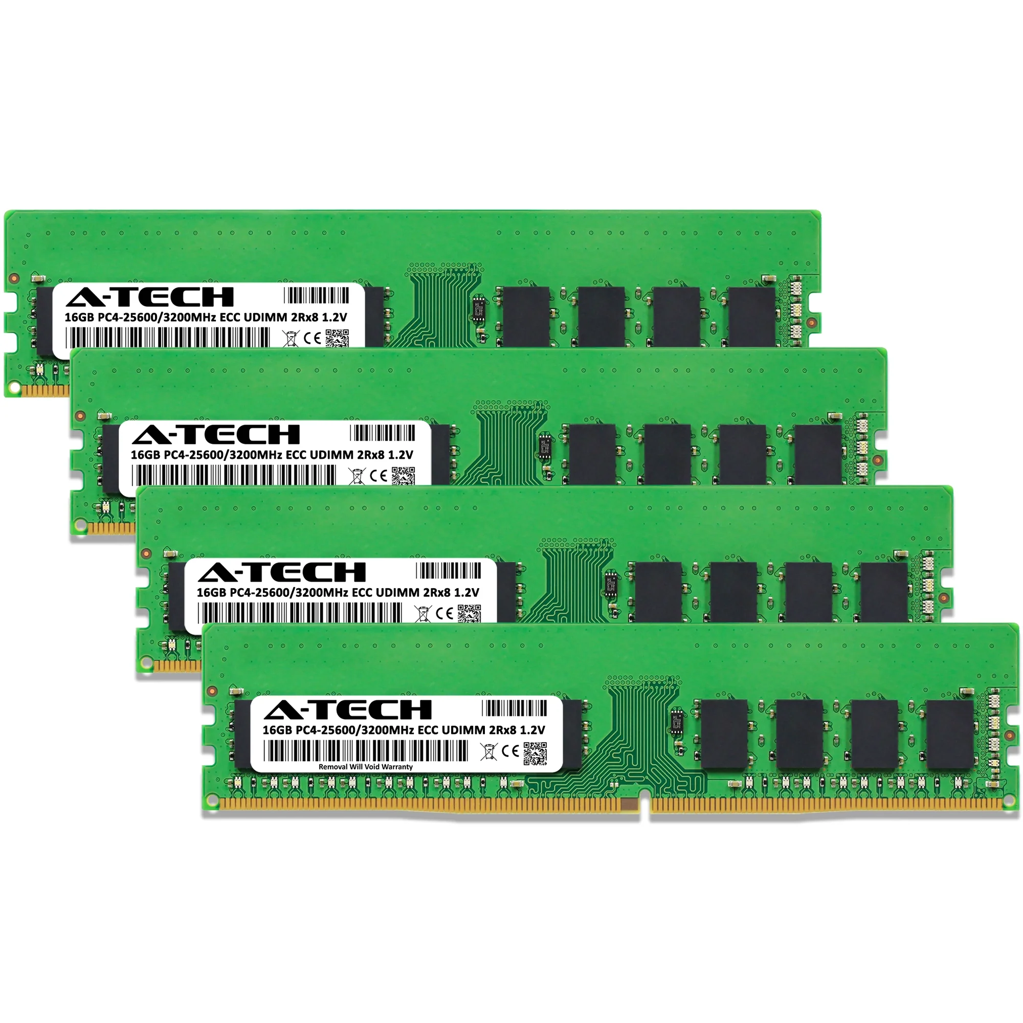 QNAP TS-h1887XU-RP-E2334-16G Memory RAM | 64GB Kit (4x16GB) 2Rx8 DDR4 3200MHz (PC4-25600) ECC UDIMM - Image 2