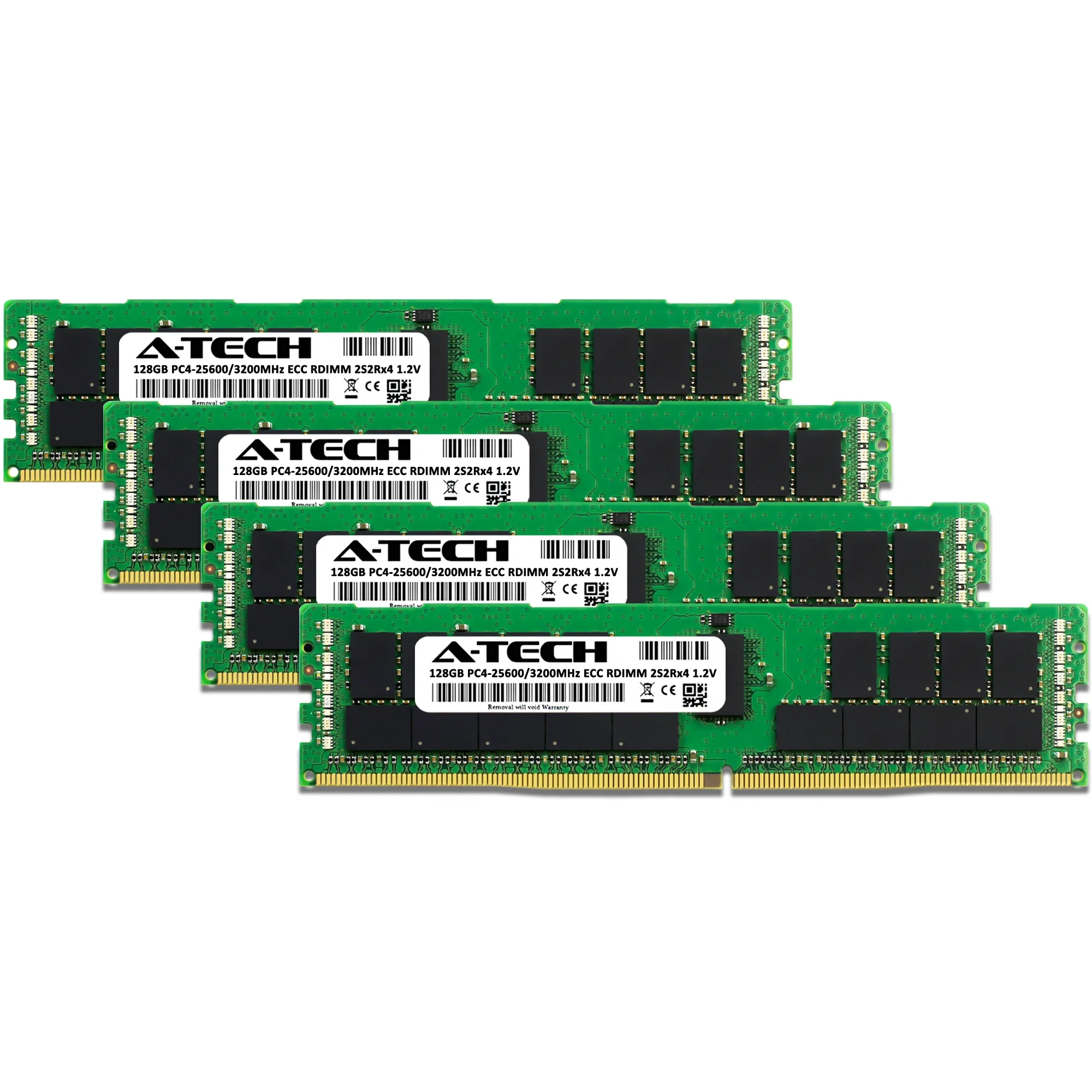 QNAP TS-h2490FU-7232P-64G Memory RAM | 512GB Kit (4x128GB) 2S2rx4 DDR4 3200MHz (PC4-25600) RDIMM - Image 2