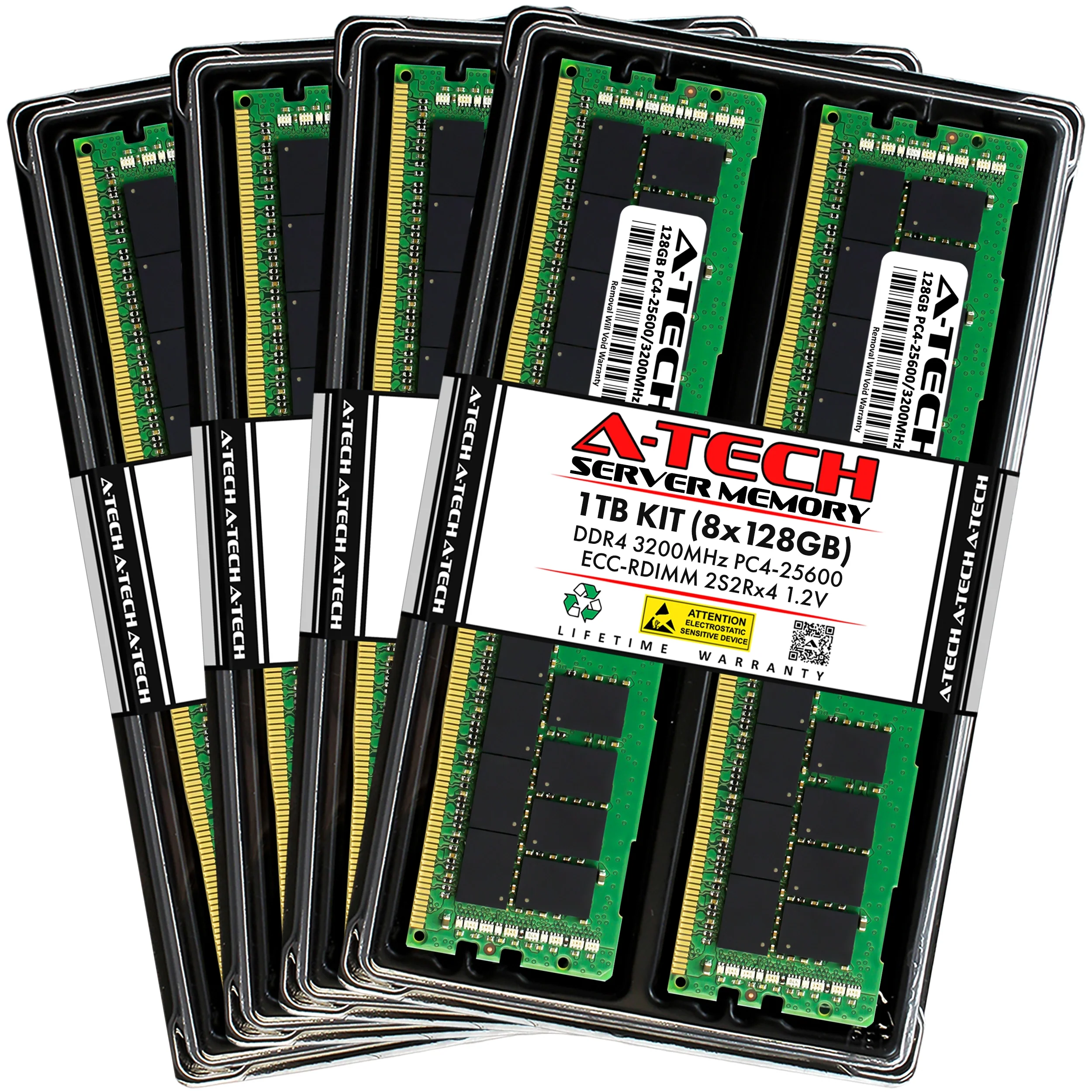 QNAP TS-h2490FU-7302P-128G Memory RAM | 1TB Kit (8x128GB) 2S2rx4 DDR4 3200MHz (PC4-25600) RDIMM