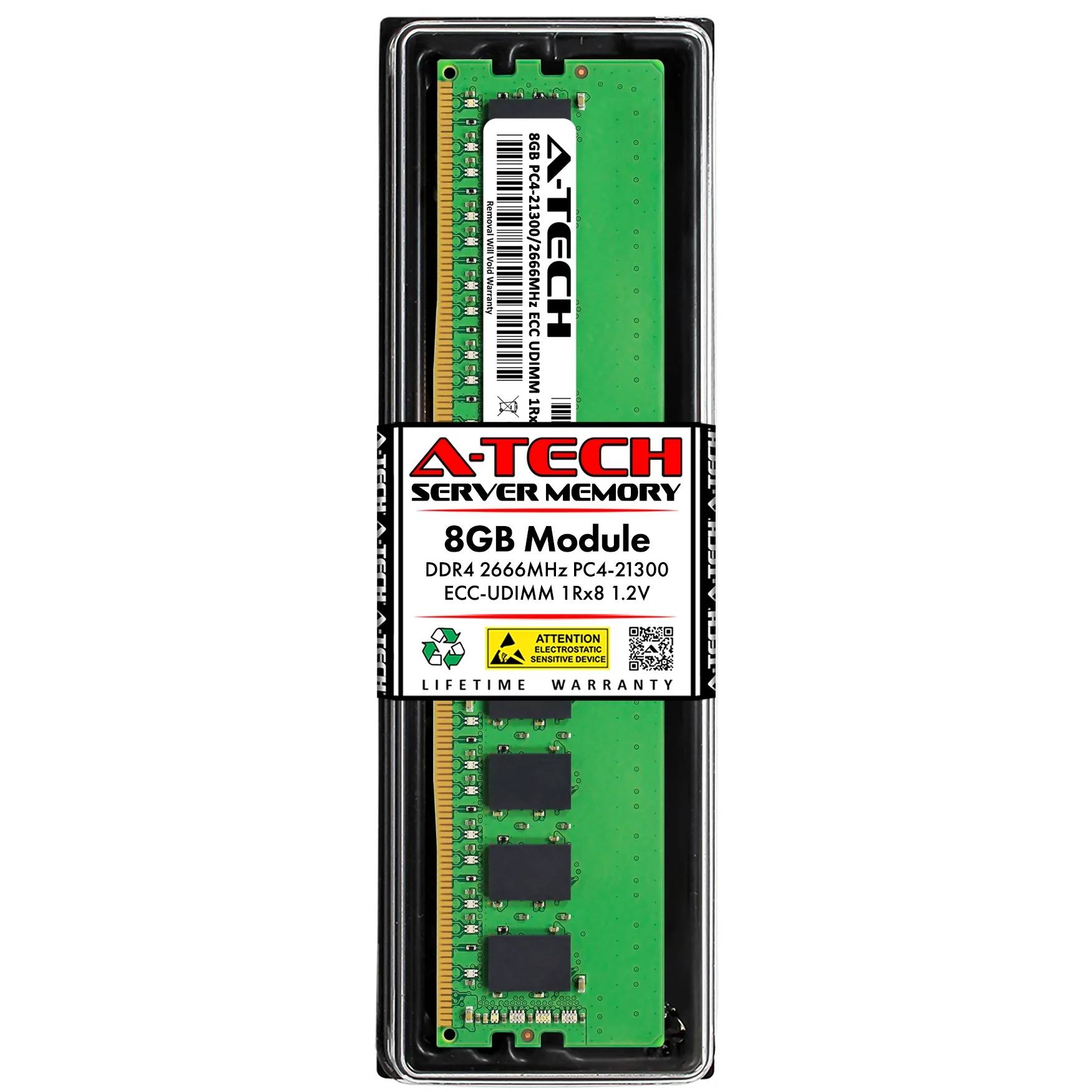 QNAP TS-h3088XU-RP-W1270-64G Memory RAM | 8GB 1Rx8 DDR4 2666MHz (PC4-21300) ECC UDIMM