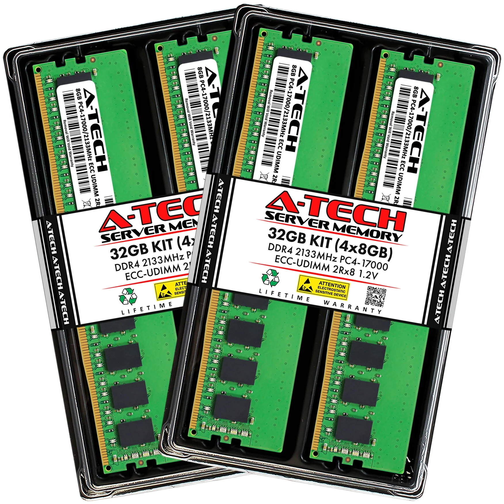 QNAP TS-h886-D1602-8G Memory RAM | 32GB Kit (4x8GB) 2Rx8 DDR4 2133MHz (PC4-17000) ECC UDIMM