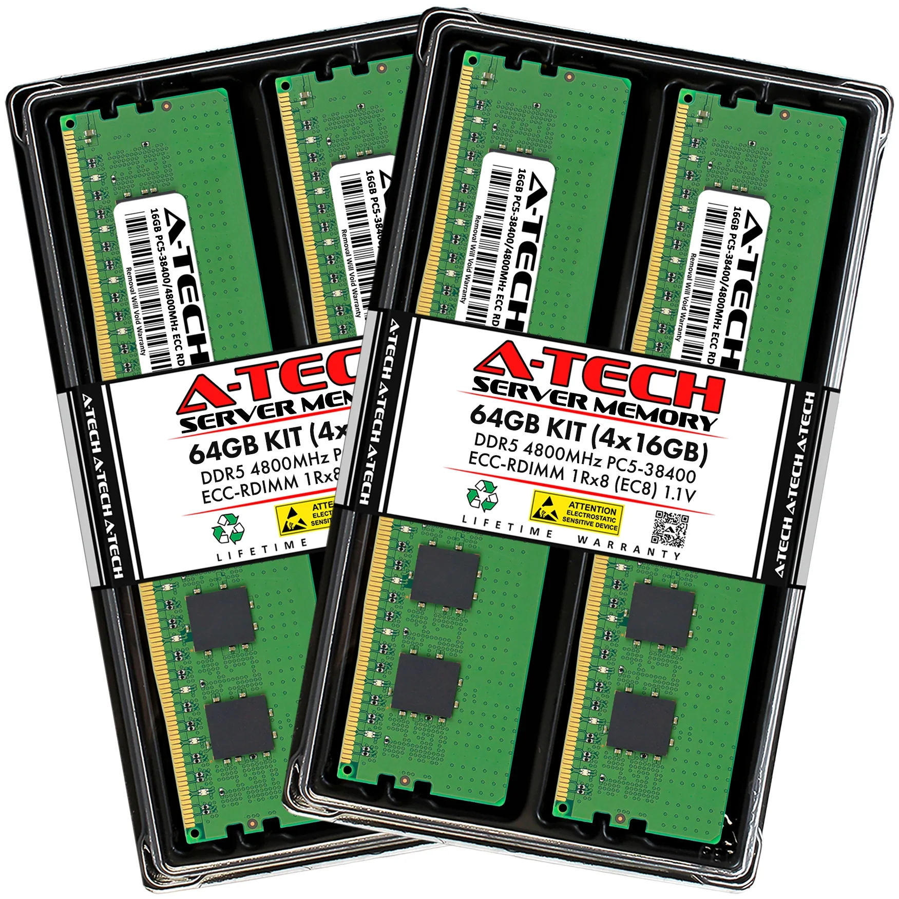 Tyan B7130F65TV10H-2T-G Memory RAM | 64GB Kit (4x16GB) 1Rx8 DDR5 4800MHz (PC5-38400) EC8 RDIMM