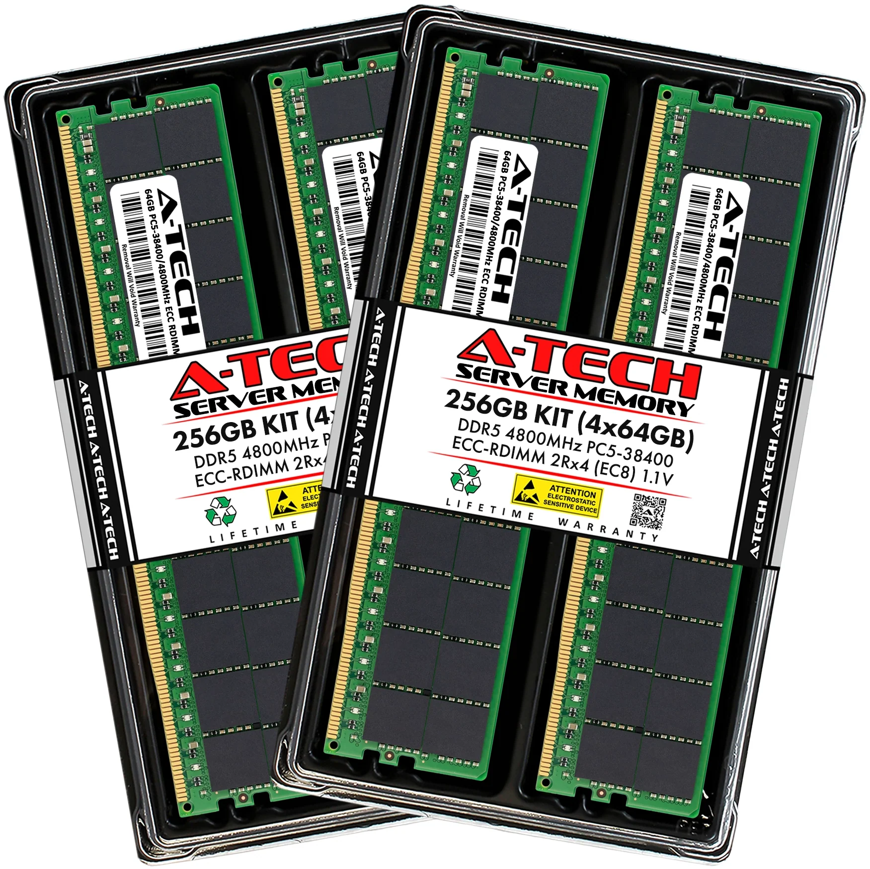 Tyan B7136G68AV4E8HR Memory RAM | 256GB Kit (4x64GB) 2Rx4 DDR5 4800MHz (PC5-38400) EC8 RDIMM
