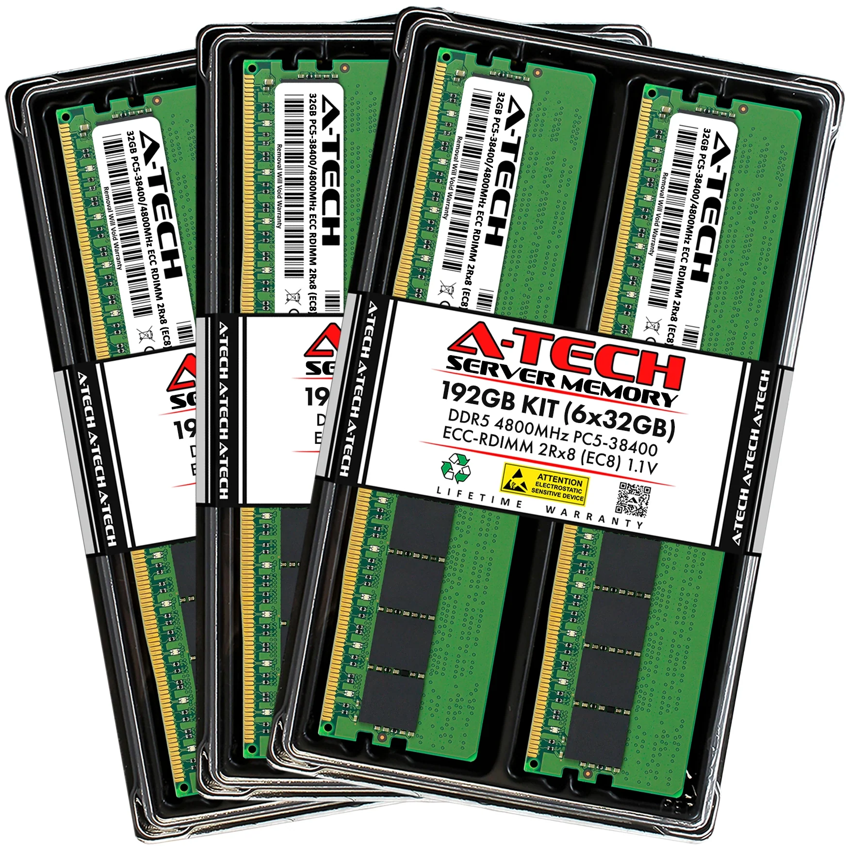 Tyan B8056T70V8E6HR Memory RAM | 192GB Kit (6x32GB) 2Rx8 DDR5 4800MHz (PC5-38400) EC8 RDIMM