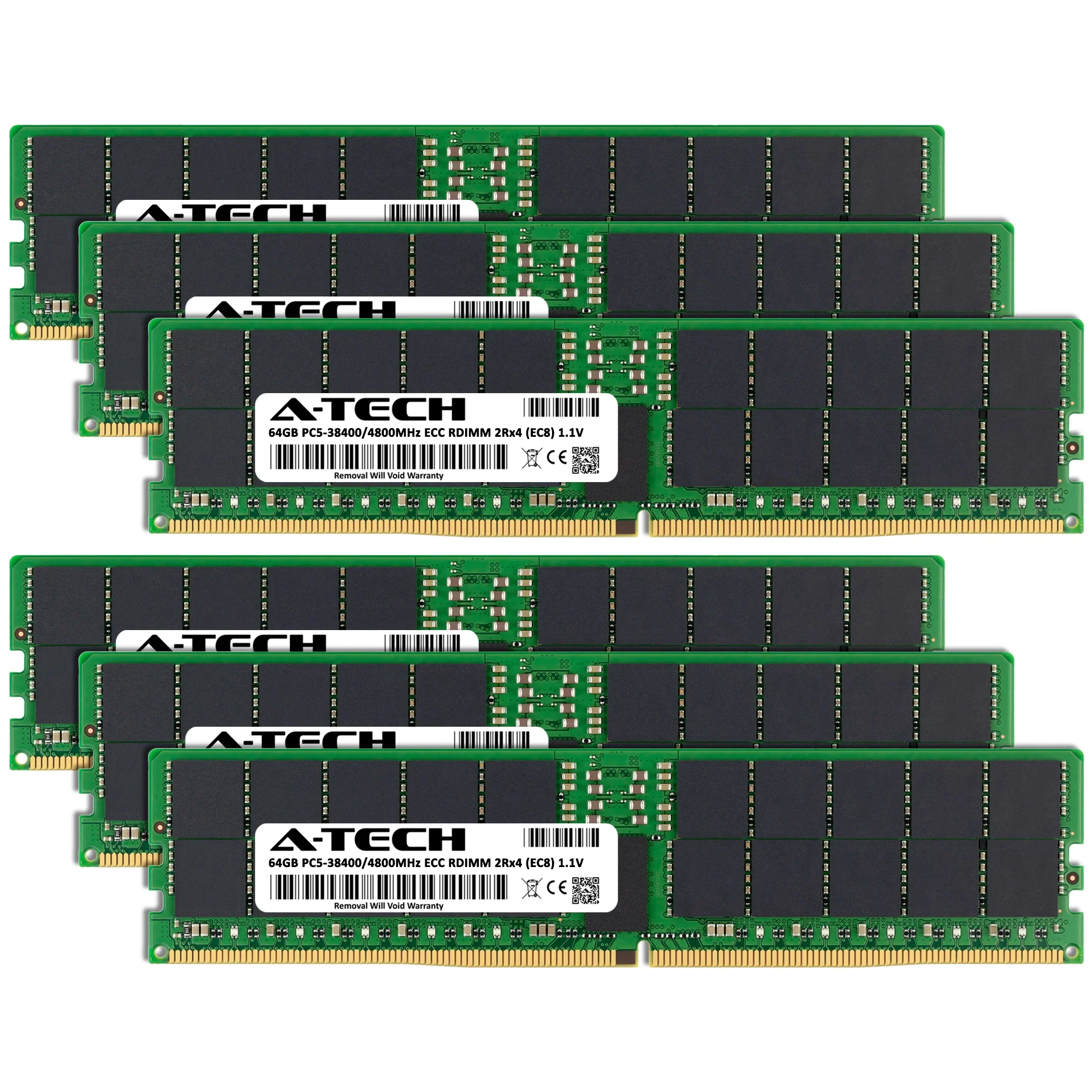 Tyan B8056T70V8E6HR-2T Memory RAM | 384GB Kit (6x64GB) 2Rx4 DDR5 4800MHz (PC5-38400) EC8 RDIMM - Image 2