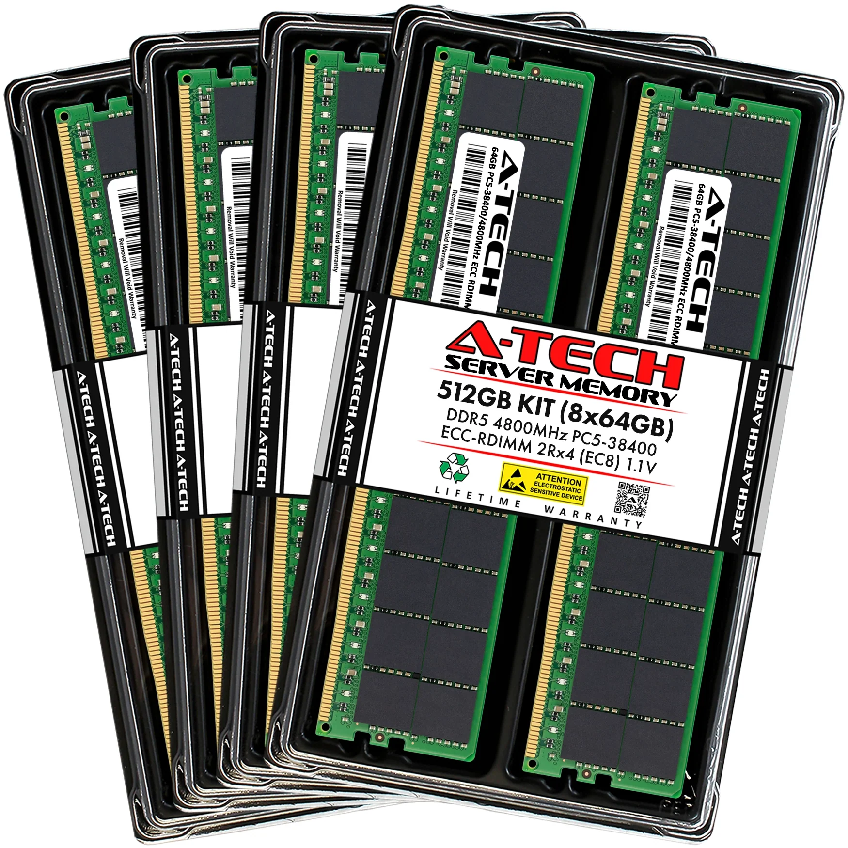 Tyan GC79A-B7132 Memory RAM | 512GB Kit (8x64GB) 2Rx4 DDR5 4800MHz (PC5-38400) EC8 RDIMM