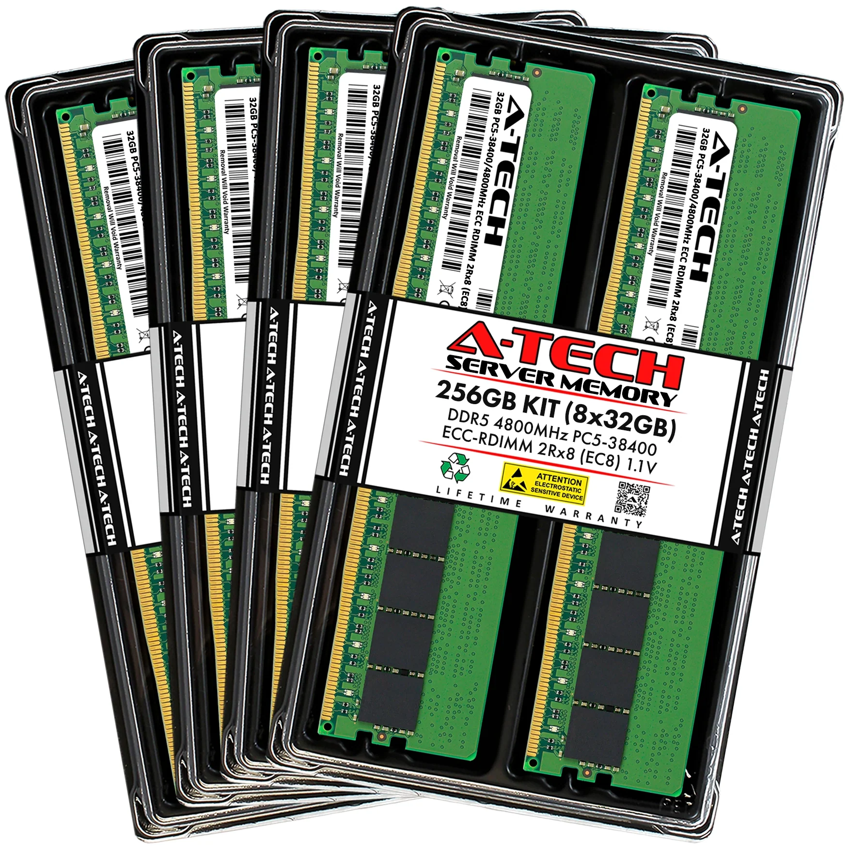 Tyan S8050GM4NE-2T Memory RAM | 256GB Kit (8x32GB) 2Rx8 DDR5 4800MHz (PC5-38400) EC8 RDIMM